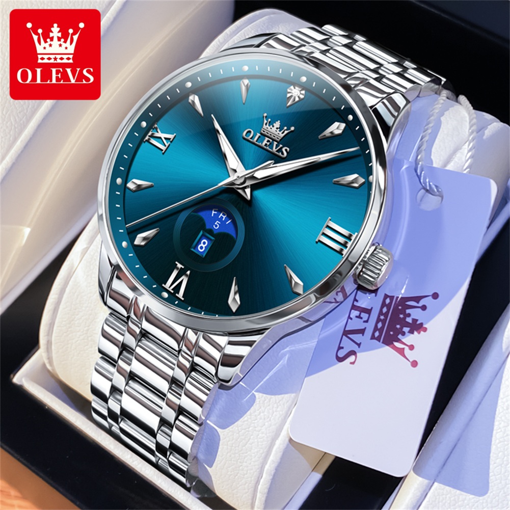 Luxury Watch For Men - OLEVS Moon Phase men's watches calendar