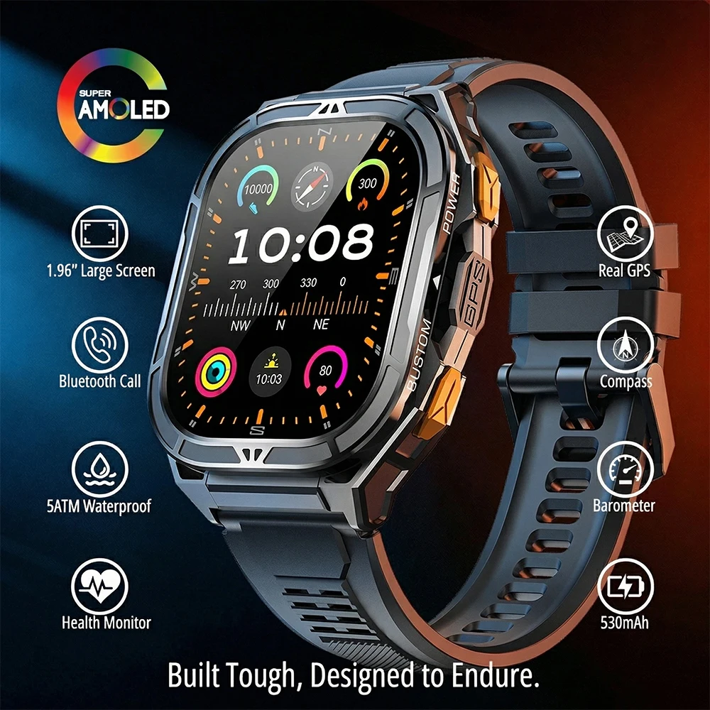 Luxury Watch In The World - Luxury AMOLED Smartwatch Real GPS 5ATM