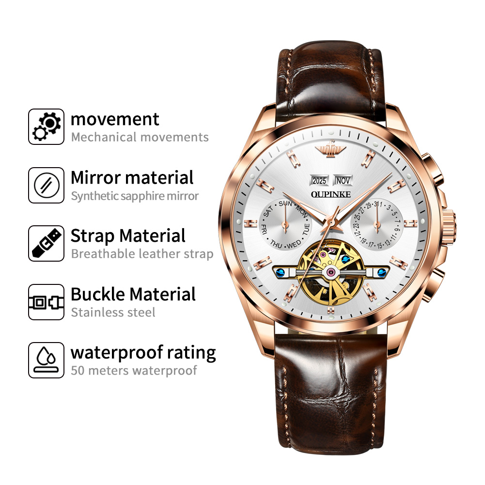 OUPINKE Men Watch Luxury Brand - đánh giá và giá Luxury Watch Hd