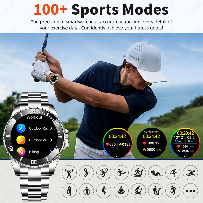 LIGE Business Smart Watch Men  - đánh giá và giá Luxury Watch Hd