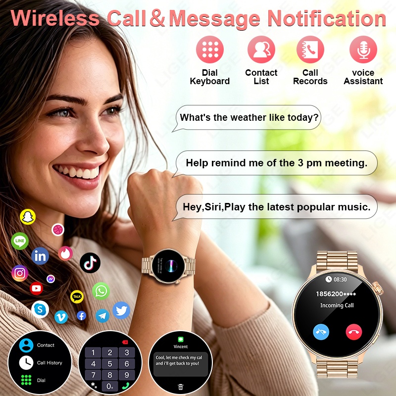 LIGE Luxury Women Smart Watch  - đánh giá và giá Luxury Watch Hd