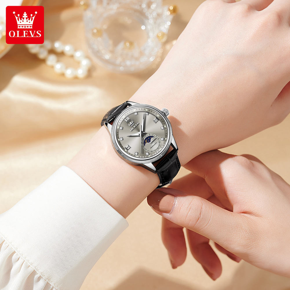 OLEVS Moon Phase Fashion Women - đánh giá và giá Luxury Watch Time
