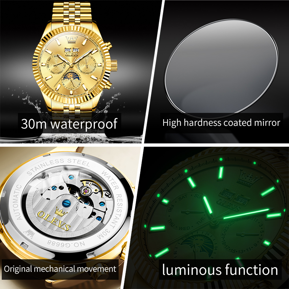 OLEVS 6688 Automatic Watch for - đánh giá và giá Luxury Watch Hd