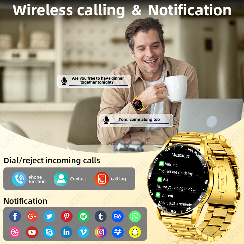 LIGE Luxury Smart Watch For Ma - đánh giá và giá Luxury Watch In The World