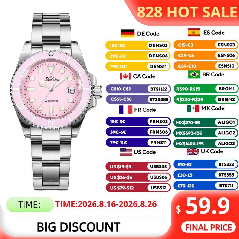 ADDIES 36mm 50m Waterproof Wom - đánh giá và giá Luxury Watch Case Travel