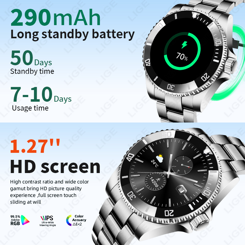 LIGE Smart Watch Luxury Steel  - đánh giá và giá Luxury Watch Hd