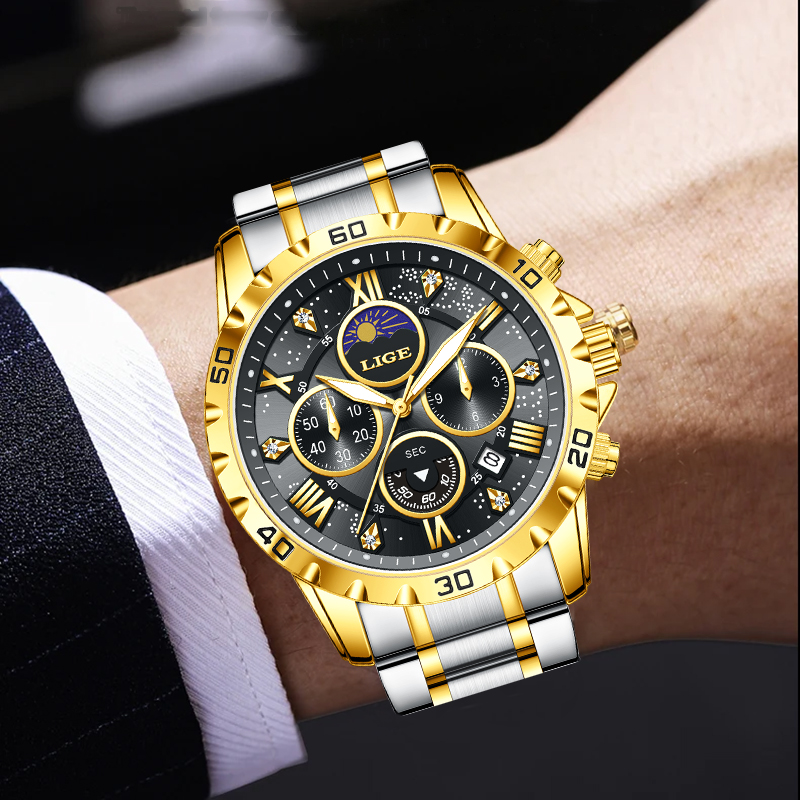 LIGE Top Brand Luxury Quartz M - đánh giá và giá Luxury Watch For Men